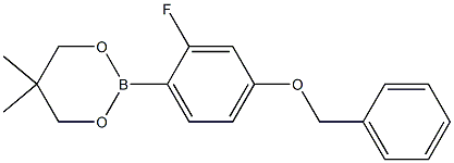 2-(4-Benzyloxy-2-fluorophenyl)-5,5-dimethyl-1,3,2-dioxaborinane Struktur