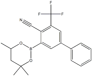 5-(Trifluoromethyl)-3-(4,4,6-trimethyl-1,3,2-dioxaborinan-2-yl)-1,1-biphenyl-4-carbonitrile 结构式