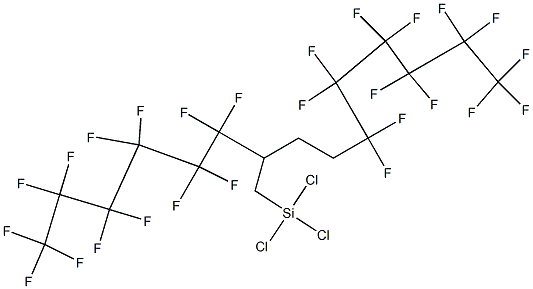 5,5,6,6,7,7,8,8,9,9,10,10,10-tridecafluoro-2-(tridecafluorohexyl)decyltrichlorosilane,95% 化学構造式