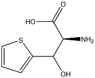 (2S)-2-アミノ-3-ヒドロキシ-3-(2-チエニル)プロパン酸 化学構造式