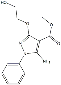 5-Amino-3-(2-hydroxyethoxy)-1-phenyl-1H-pyrazole-4-carboxylic acid methyl ester Struktur