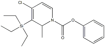 4-Chloro-1,2-dihydro-2-methyl-3-(triethylsilyl)pyridine-1-carboxylic acid phenyl ester Struktur