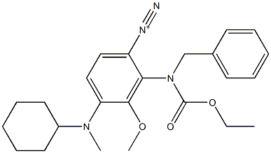 4-(Cyclohexylmethylamino)-2-[ethoxycarbonyl(phenylmethyl)amino]-3-methoxybenzenediazonium 结构式