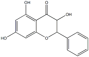 2-Phenyl-3,5,7-trihydroxy-2,3-dihydro-4H-1-benzopyran-4-one Struktur