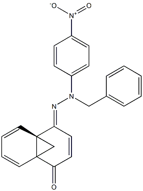 (4aS,4E)-4-[2-Benzyl-2-(4-nitrophenyl)hydrazono]-4a,8a-methanonaphthalene-1(4H)-one 结构式