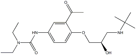 3-[3-Acetyl-4-[(R)-3-(tert-butylamino)-2-hydroxypropoxy]phenyl]-1,1-diethylurea Structure