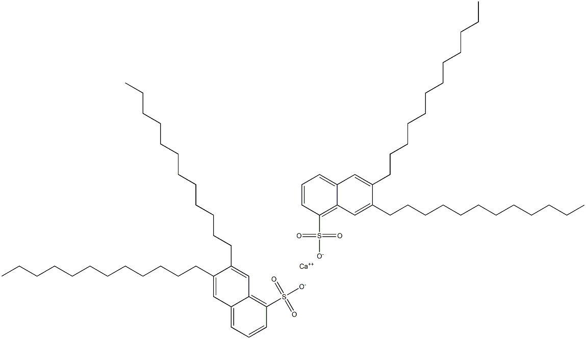 Bis(6,7-didodecyl-1-naphthalenesulfonic acid)calcium salt Struktur