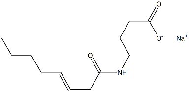 4-(3-Octenoylamino)butyric acid sodium salt,,结构式