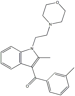 3-(3-Methylbenzoyl)-2-methyl-1-[2-morpholinoethyl]-1H-indole 结构式