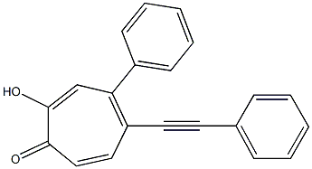 2-Hydroxy-4-phenyl-5-(phenylethynyl)cyclohepta-2,4,6-trien-1-one,,结构式