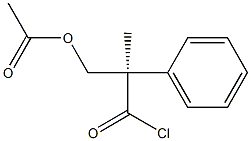 [R,(+)]-3-(アセチルオキシ)-2-メチル-2-フェニルプロピオニルクロリド 化学構造式