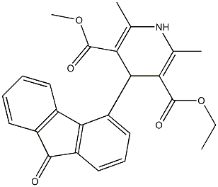 1,4-Dihydro-2,6-dimethyl-4-(9-oxo-9H-fluoren-4-yl)pyridine-3,5-dicarboxylic acid 3-ethyl 5-methyl ester Structure