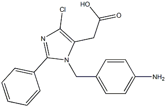 2-Phenyl-1-(4-aminobenzyl)-4-chloro-1H-imidazole-5-acetic acid Struktur