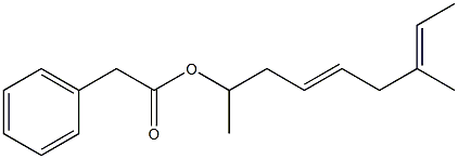 Phenylacetic acid 1,6-dimethyl-3,6-octadienyl ester,,结构式