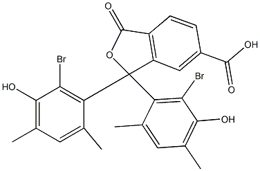 1,1-Bis(6-bromo-5-hydroxy-2,4-dimethylphenyl)-1,3-dihydro-3-oxoisobenzofuran-6-carboxylic acid,,结构式