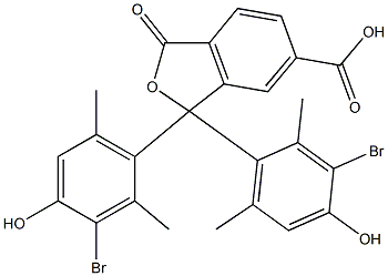 1,1-Bis(3-bromo-4-hydroxy-2,6-dimethylphenyl)-1,3-dihydro-3-oxoisobenzofuran-6-carboxylic acid,,结构式