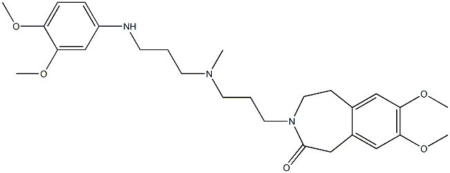 4,5-Dihydro-7,8-dimethoxy-3-[3-[N-methyl-3-(3,4-dimethoxyphenylamino)propylamino]propyl]-1H-3-benzazepin-2(3H)-one Struktur
