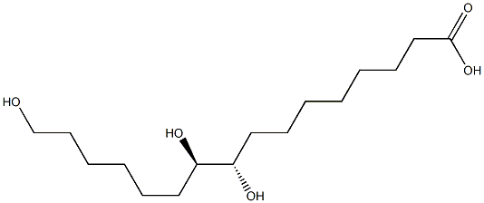(10R,9S)-9,10,16-トリヒドロキシヘキサデカン酸 化学構造式