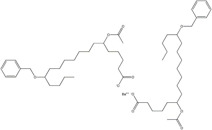 Bis(14-benzyloxy-6-acetyloxystearic acid)barium salt Structure