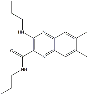 6,7-Dimethyl-3-(propylamino)-N-propylquinoxaline-2-carboxamide Struktur