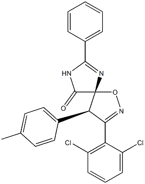 (4R,5R)-3-(2,6-Dichlorophenyl)-4-(4-methylphenyl)-8-phenyl-1-oxa-2,7,9-triazaspiro[4.4]nona-2,8-dien-6-one Struktur