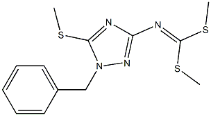 (2-Benzyl-3-methylthio-2H-1,2,4-triazol-5-yl)imidodithiocarbonic acid dimethyl ester 结构式
