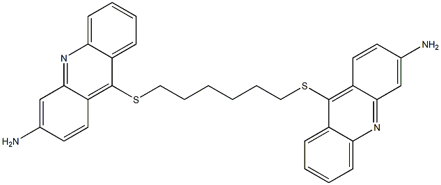 1,6-ビス[(3-アミノ-9-アクリジニル)チオ]ヘキサン 化学構造式