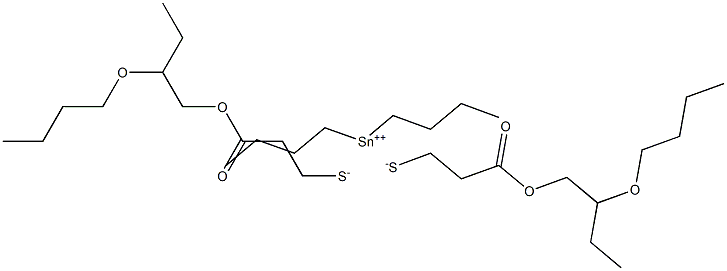 Dibutyltin(IV)bis[3-(2-butoxybutoxy)-3-oxopropane-1-thiolate] Structure