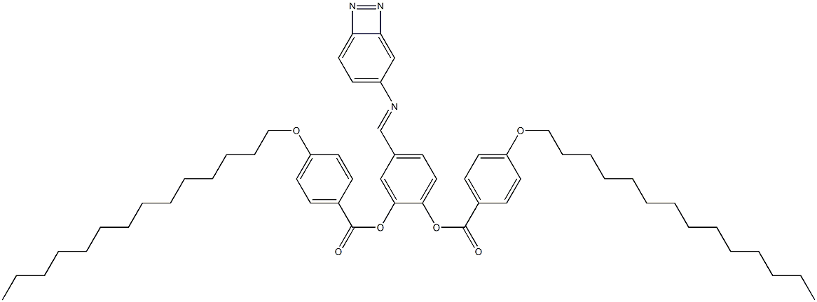 Bis[4-(tetradecyloxy)benzoic acid]4-[(azobenzen-4-yl)iminomethyl]-1,2-phenylene ester Structure