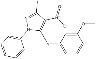 1-Phenyl-3-methyl-4-nitro-5-[(3-methoxyphenyl)amino]-1H-pyrazole Struktur