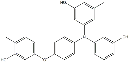 N,N-Bis(3-hydroxy-5-methylphenyl)-4-(3-hydroxy-2,4-dimethylphenoxy)benzenamine Structure