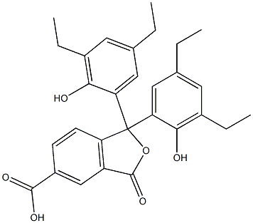 1,1-Bis(3,5-diethyl-2-hydroxyphenyl)-1,3-dihydro-3-oxoisobenzofuran-5-carboxylic acid Struktur