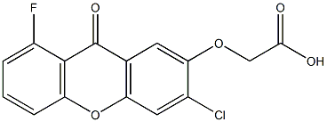 (9-Oxo-3-chloro-8-fluoro-9H-xanthen-2-yloxy)acetic acid Struktur