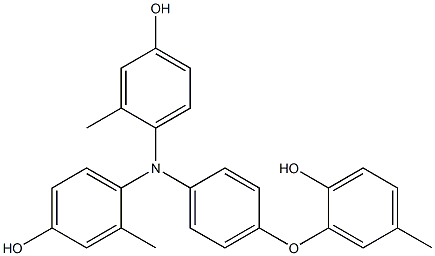 N,N-Bis(4-hydroxy-2-methylphenyl)-4-(2-hydroxy-5-methylphenoxy)benzenamine 结构式