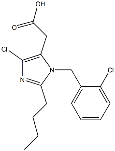 2-Butyl-4-chloro-1-(2-chlorobenzyl)-1H-imidazole-5-acetic acid Struktur