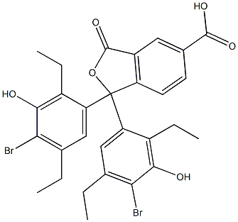 1,1-Bis(4-bromo-2,5-diethyl-3-hydroxyphenyl)-1,3-dihydro-3-oxoisobenzofuran-5-carboxylic acid,,结构式