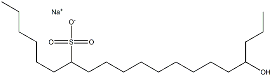 17-Hydroxyicosane-7-sulfonic acid sodium salt Structure