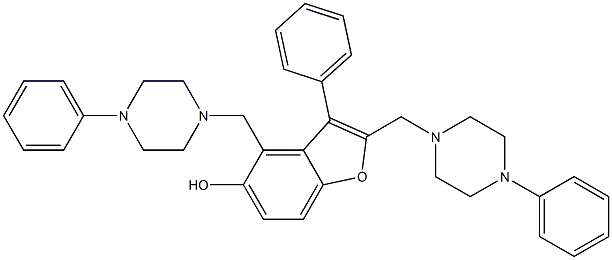 2,4-Bis[(4-phenyl-1-piperazinyl)methyl]-3-phenylbenzofuran-5-ol 结构式