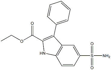 5-(アミノスルホニル)-3-フェニル-1H-インドール-2-カルボン酸エチル 化学構造式