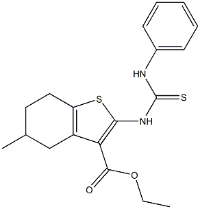  4,5,6,7-Tetrahydro-2-(3-phenylthioureido)-5-methylbenzo[b]thiophene-3-carboxylic acid ethyl ester