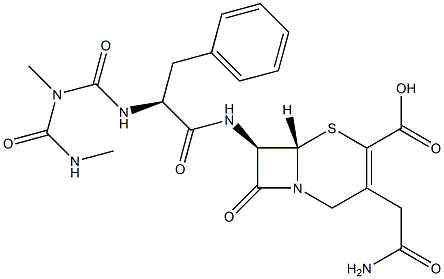 (7R)-7-[N-[N-(N,N'-Dimethylureidocarbonyl)phenylalanyl]amino]-3-(carbamoylmethyl)cepham-3-ene-4-carboxylic acid Struktur