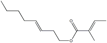 (E)-2-Methyl-2-butenoic acid 3-octenyl ester,,结构式
