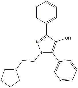 1-[2-(1-ピロリジニル)エチル]-3,5-ジフェニル-1H-ピラゾール-4-オール 化学構造式