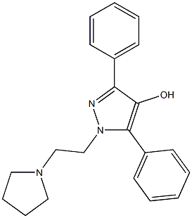 1-[2-(1-Pyrrolidinyl)ethyl]-3,5-diphenyl-1H-pyrazol-4-ol,,结构式