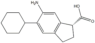 (1R)-6-Amino-5-cyclohexylindane-1-carboxylic acid Structure