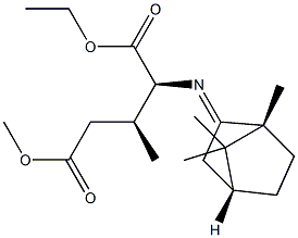 (2S,3S)-2-[[(1R,4R)-Bornan-2-ylidene]amino]-3-methylglutaric acid 1-ethyl 5-methyl ester Struktur