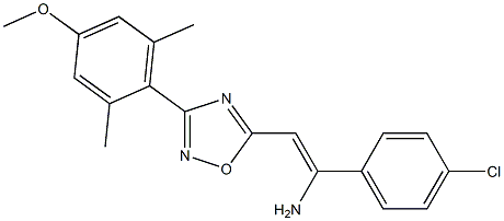 5-[(Z)-2-アミノ-2-(4-クロロフェニル)エテニル]-3-(2,6-ジメチル-4-メトキシフェニル)-1,2,4-オキサジアゾール 化学構造式