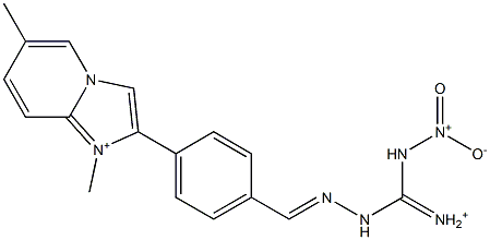1,6-Dimethyl-2-[4-[2-[iminio(nitroamino)methyl]hydrazonomethyl]phenyl]imidazo[1,2-a]pyridin-1-ium 结构式