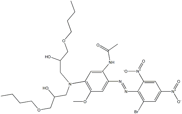 N-[2-(6-Bromo-2,4-dinitrophenylazo)-5-[N,N-bis(3-butoxy-2-hydroxypropyl)amino]-4-methoxyphenyl]acetamide Structure