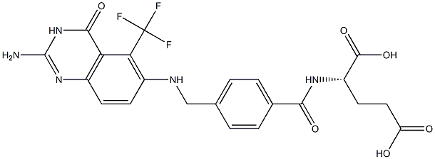 N-[4-[[(2-Amino-4-oxo-5-trifluoromethyl-3,4-dihydroquinazolin)-6-yl]aminomethyl]benzoyl]-L-glutamic acid Structure